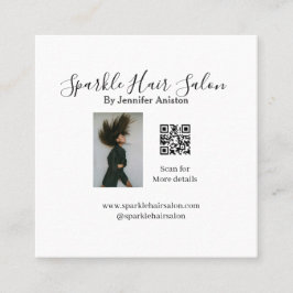 フォトモダンヘアサロンスモールビジネスQRコード スクエア名刺