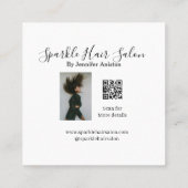 フォトモダンヘアサロンスモールビジネスQRコード スクエア名刺 (裏面)