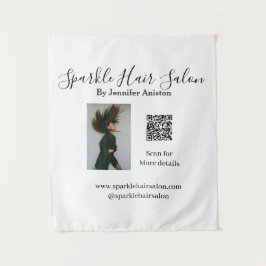 フォトモダンヘアサロンスモールビジネスQRコード タペストリー