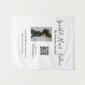 フォトモダンヘアサロンスモールビジネスQRコード タペストリー (正面(横))