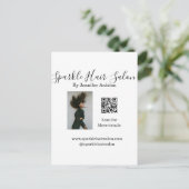 フォトモダンヘアサロンスモールビジネスQRコード ポストカード (スタンド正面)