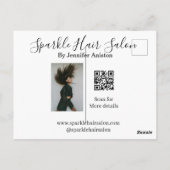 フォトモダンヘアサロンスモールビジネスQRコード ポストカード (裏面)