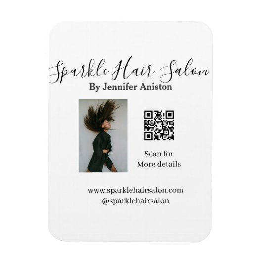 フォトモダンヘアサロンスモールビジネスQRコード マグネット (縦)