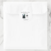 フォトモダンヘアサロンスモールビジネスQRコード ラウンドシール (バッグ)