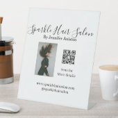 フォトモダンヘアサロンスモールビジネスQRコード 台座サイン (インサイチュ)