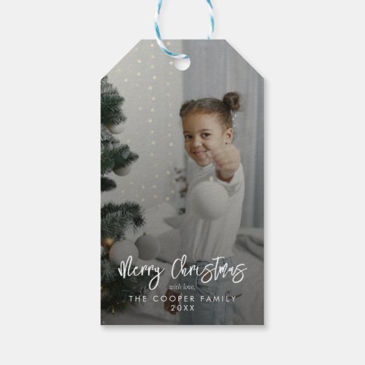 フォトモダンホリデーギフトラベル ギフトタグ (裏面)