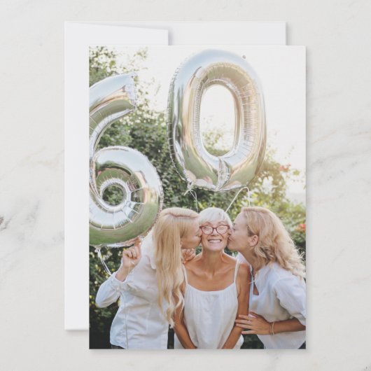 フォトモダンワイルドフラワー60誕生日 招待状 (裏面)