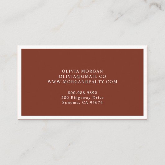 フォトモダン不動産仲介業者テラコッタ 名刺 (裏面)