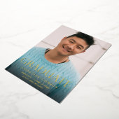 フォトモダン卒業パーティー垂直 箔招待状 (回転した状態)