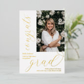 フォトモダン卒業式パーティフォイル招待状 箔招待状 (立ち正面)