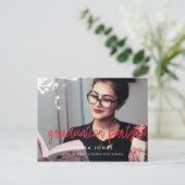 フォトモダン卒業式パーティーの招待 ポストカード (スタンド正面)