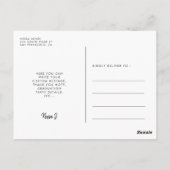 フォトモダン卒業式パーティーの招待 ポストカード (裏面)