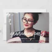 フォトモダン卒業式パーティーの招待 案内状 (正面)