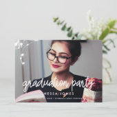 フォトモダン卒業式パーティーの招待 案内状 (スタンド正面)