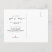 フォトモダン卒業式パーティーブラックバナー インビテーションポストカード (裏面)