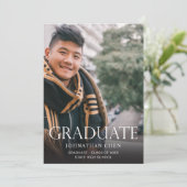 フォトモダン卒業式パーティー縦黒 招待状 (スタンド正面)