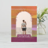 フォトモダン婚約招待状 – 混色 招待状 (スタンド正面)