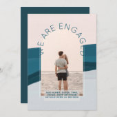 フォトモダン婚約招待状 – 混色 招待状 (正面/裏面)