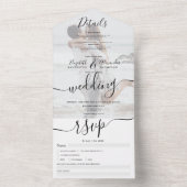 フォトモダン白黒ス結婚クリプト オールインワン招待状 (内側)