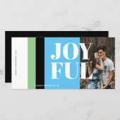 フォトモダン白黒レッド金ゴールドジョイフルホリデー シーズンカード (正面/裏面)