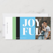 フォトモダン白黒レッド金ゴールドジョイフルホリデー シーズンカード (正面)