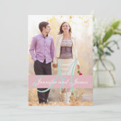 フォトモダン結婚式招待状|ピンクミントグリーン 招待状 (スタンド正面)