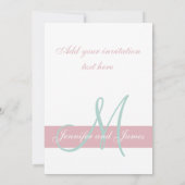 フォトモダン結婚式招待状|ピンクミントグリーン 招待状 (裏面)