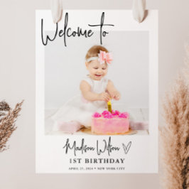 フォトモダン誕生日ウェルカムサイン ポスター