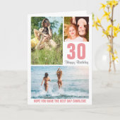 フォトモダン誕生日カード任意の年齢 |色カスタム付 カード (黄色い花)