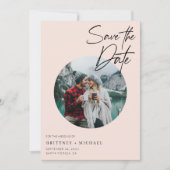 フォトモダン赤面ピンク セーブザデート (正面)
