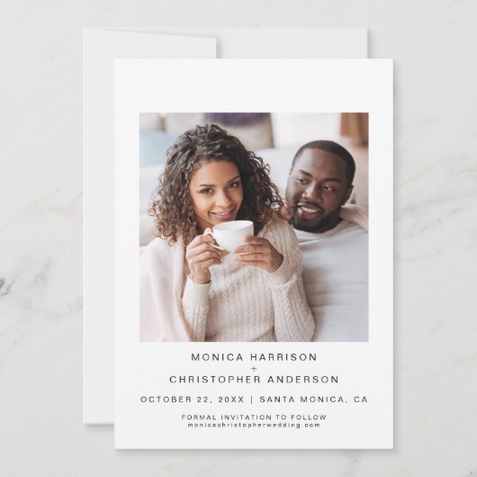 フォトモダン金ゴールドスクリプト セーブザデート (裏面)