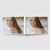 フォトモダン金ゴールドフォトパーソナルパーティーゲスト ゲストブック (全面)