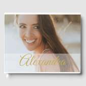 フォトモダン金ゴールドフォトパーソナルパーティーゲスト ゲストブック (正面)