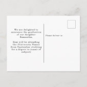 フォトモダン金ゴールドブラック2023卒業 案内ポストカード (裏面)