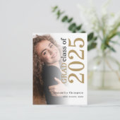 フォトモダン金ゴールドブラック2023卒業 案内ポストカード (スタンド正面)