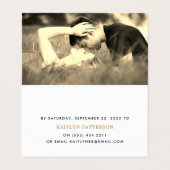 フォトモダンRSVPカード付きゴールドフォイルスクリプト 名刺 (内部フラット)