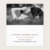 フォトモダンRSVPカード付きバラゴールドフォイルスクリプト 名刺 (内部フラット)