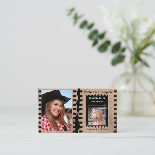 フォトモデルまたはアクターのヘッドショット 名刺 (スタンド正面)