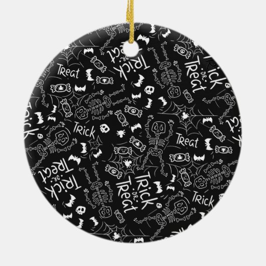 フォトモノクロベビー初のハロウィーン セラミックオーナメント (裏面)