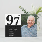 フォトモノクロ 97歳の誕生日招待状 招待状 (スタンド正面)