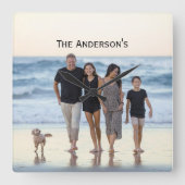 フォトモノグラカスタマイズムパーソナライズ写真 スクエア壁時計 (正面)