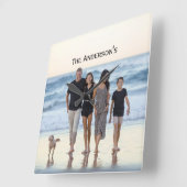 フォトモノグラカスタマイズムパーソナライズ写真 スクエア壁時計 (傾斜)