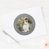 フォトモノグラムのエレガントな結婚式 ラウンドシール (封筒)