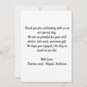 フォトモノグラムのパーソナ結婚ライズ サンキューカード (裏面)