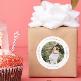 フォトモノグラムエレガントなウェディングクラシックラウンドスティック ラウンドシール