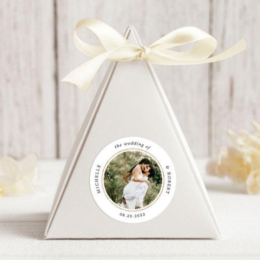 フォトモノグラムエレガントな結婚式 ラウンドシール