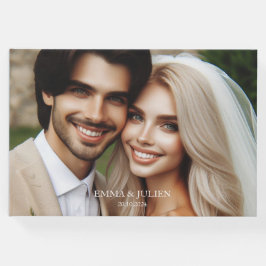 フォトモノグラムエレガントダスティブルーゲストブック ゲストブック