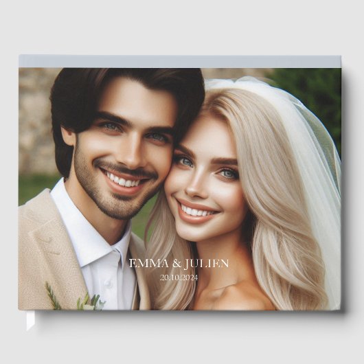 フォトモノグラムエレガントダスティブルーゲストブック ゲストブック (正面)