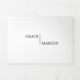 フォトモノグラムバイリンガル結婚式招待状 三つ折り招待状