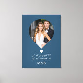 フォトモノグラムロマンチックなハートCoodinates モダン キャンバスプリント (正面)